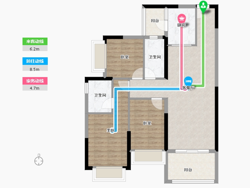 广东省-广州市-敏捷绿湖首府-86.49-户型库-动静线