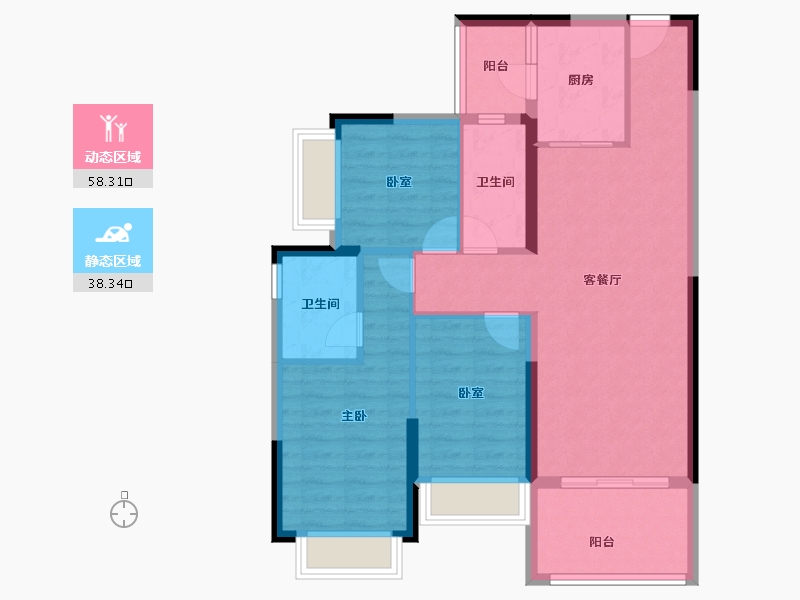 广东省-广州市-敏捷绿湖首府-86.49-户型库-动静分区