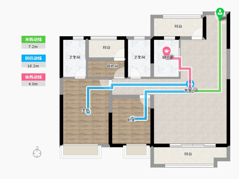 湖南省-长沙市-澳海文澜府-102.08-户型库-动静线