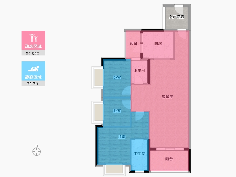 广东省-广州市-时代珑星-84.00-户型库-动静分区