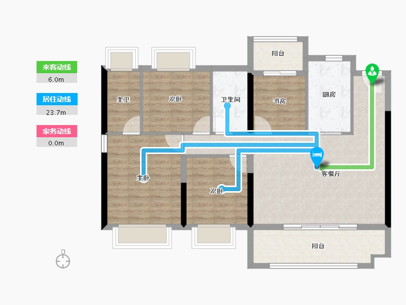 福建省-泉州市-美的云玺台-94.40-户型库-动静线