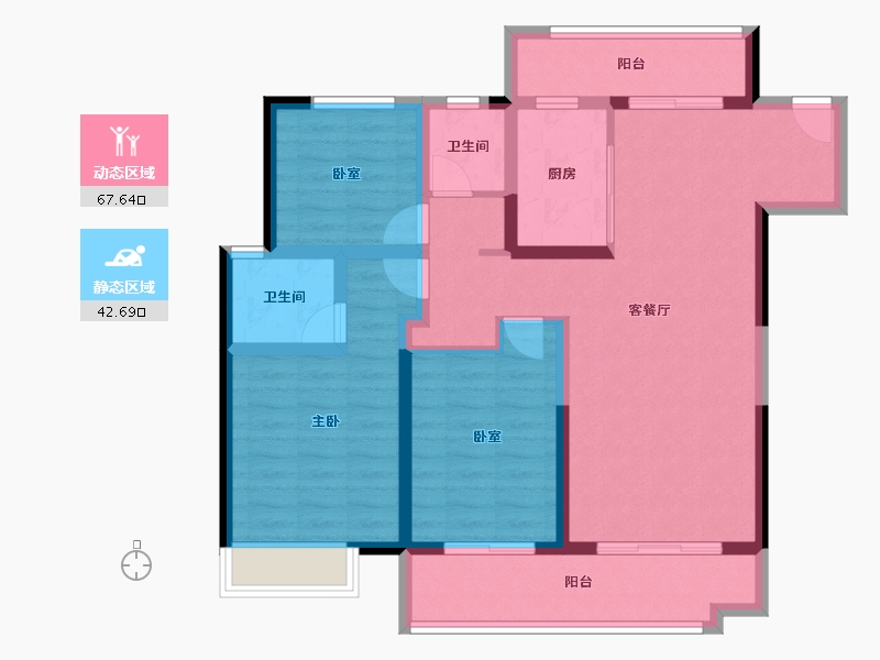 湖南省-长沙市-澳海文澜府-97.69-户型库-动静分区