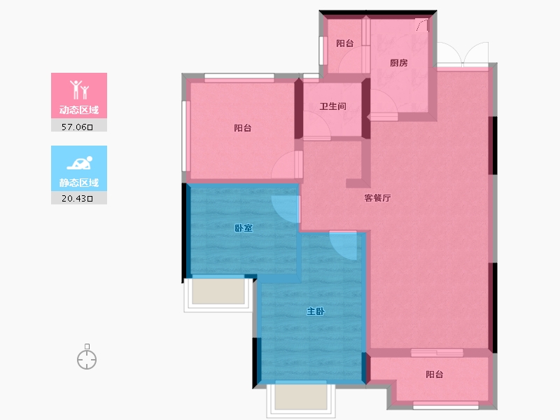 贵州省-贵阳市-宝能国际会展城-67.79-户型库-动静分区