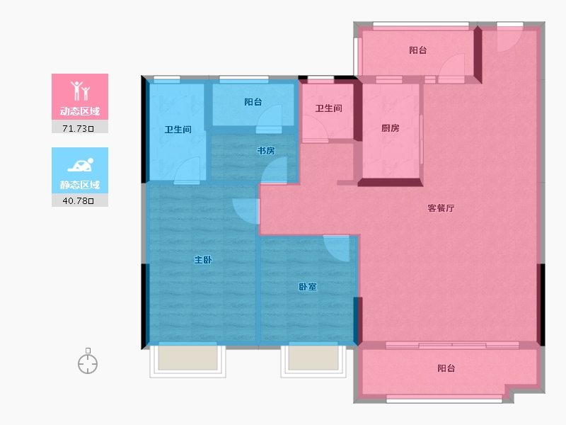 湖南省-长沙市-澳海文澜府-101.33-户型库-动静分区