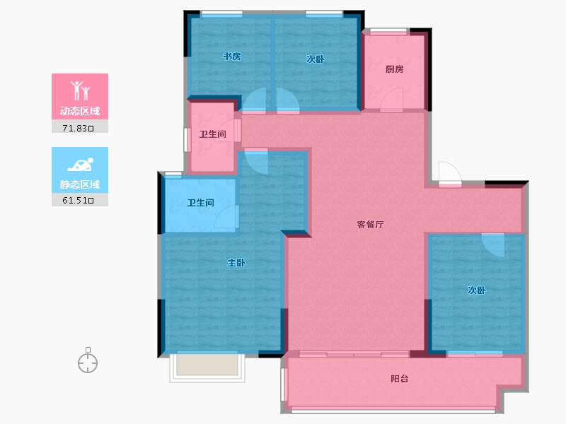 陕西省-渭南市-渭南宏帆人和府-135.00-户型库-动静分区