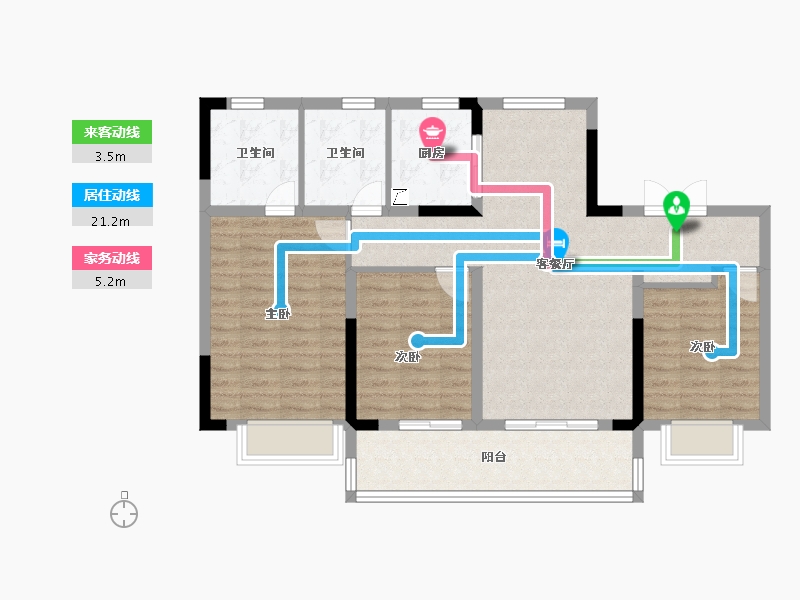 浙江省-杭州市-鸥鹏湾-92.05-户型库-动静线