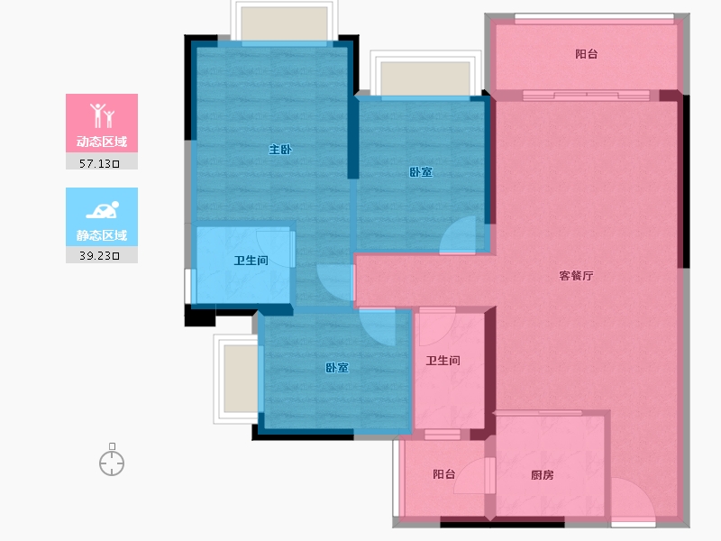 广东省-广州市-敏捷绿湖首府-86.50-户型库-动静分区