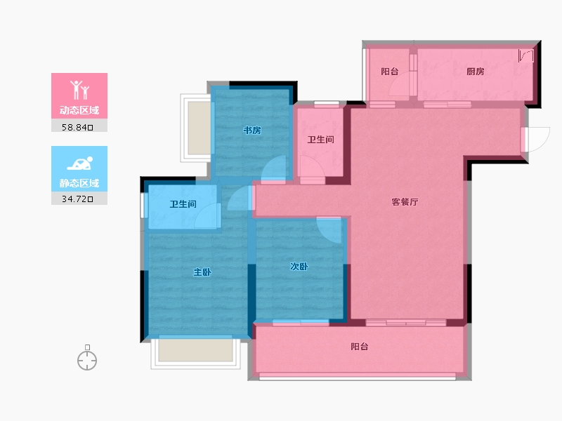 重庆-重庆市-长江著-88.00-户型库-动静分区