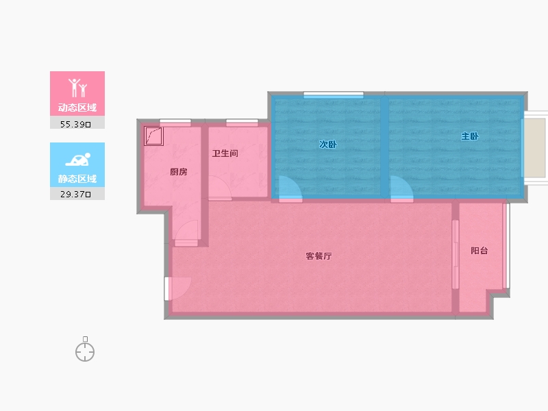 上海-上海市-东外滩·爱国里-75.44-户型库-动静分区