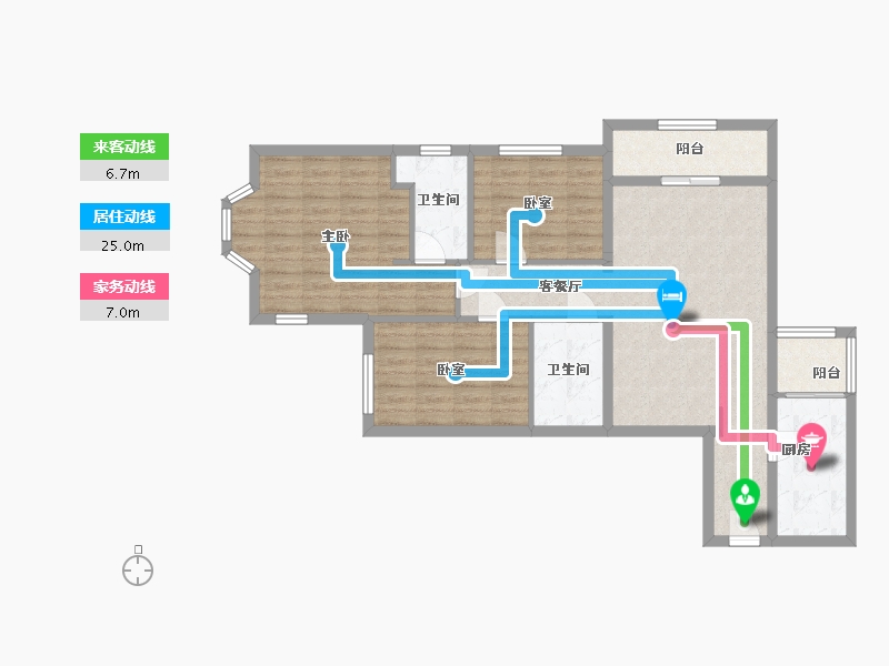 北京-北京市-阳春光华家园-99.00-户型库-动静线