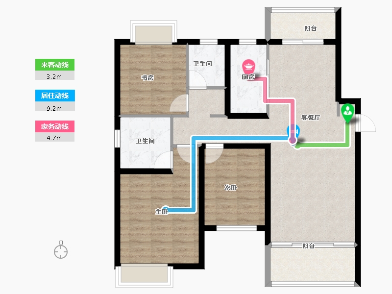 湖南省-长沙市-国润月湖郡-99.14-户型库-动静线