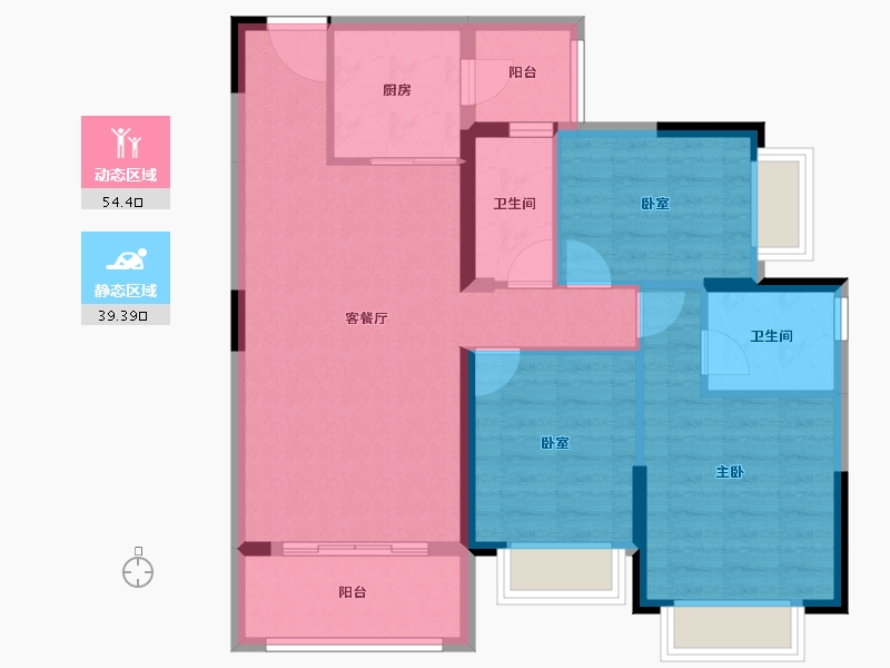 广东省-广州市-敏捷绿湖首府-83.93-户型库-动静分区