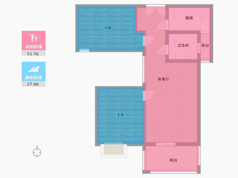 河南省-郑州市-蓝山溪语-70.00-户型库-动静分区