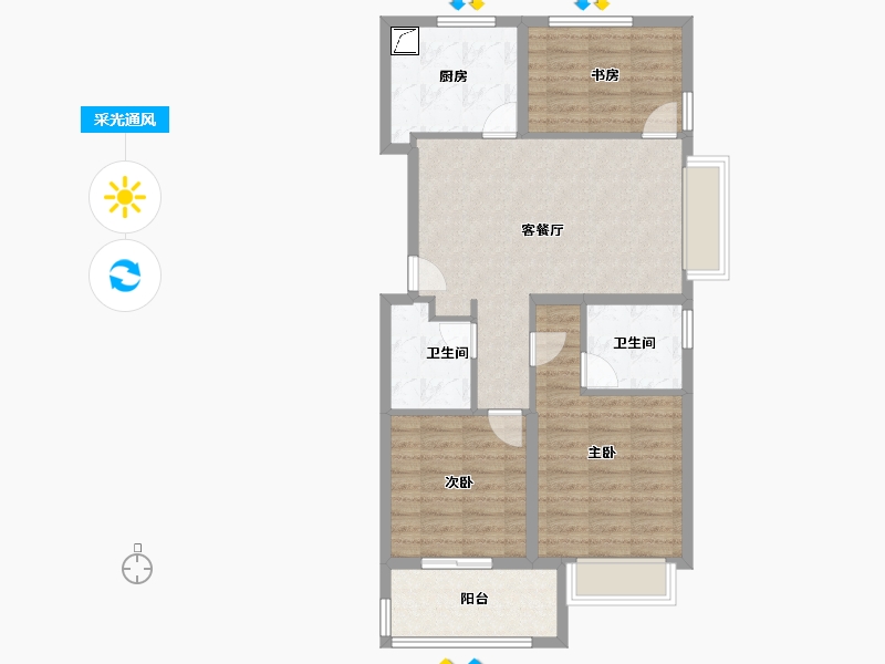 上海-上海市-保利·天汇-80.35-户型库-采光通风