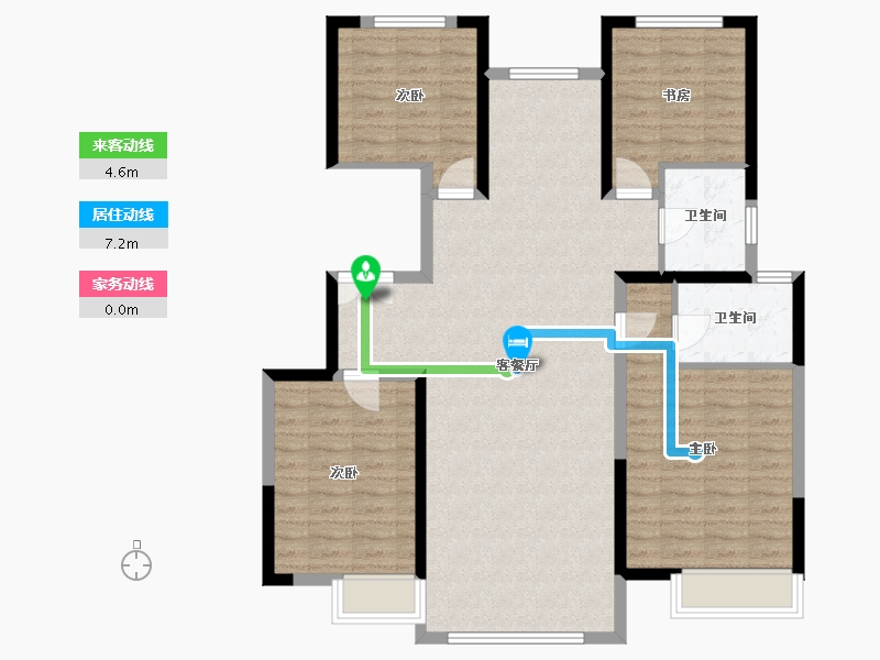 江苏省-徐州市-金泰云溪府-111.77-户型库-动静线