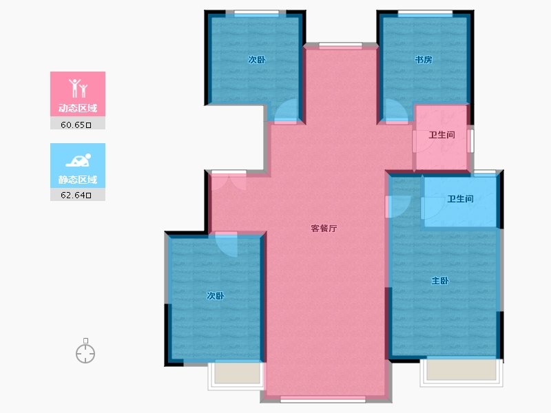 江苏省-徐州市-金泰云溪府-111.77-户型库-动静分区