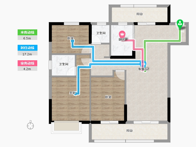 湖南省-长沙市-澳海文澜府-95.13-户型库-动静线