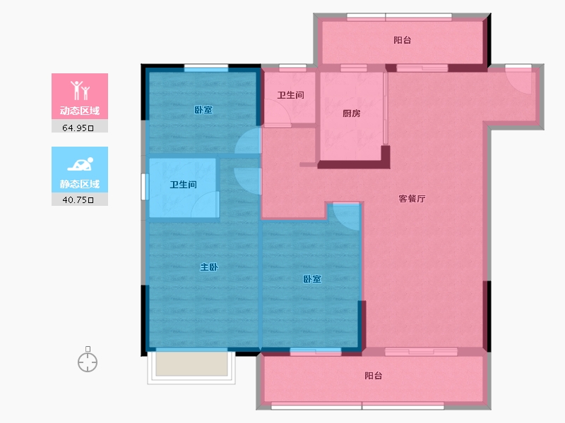 湖南省-长沙市-澳海文澜府-95.13-户型库-动静分区