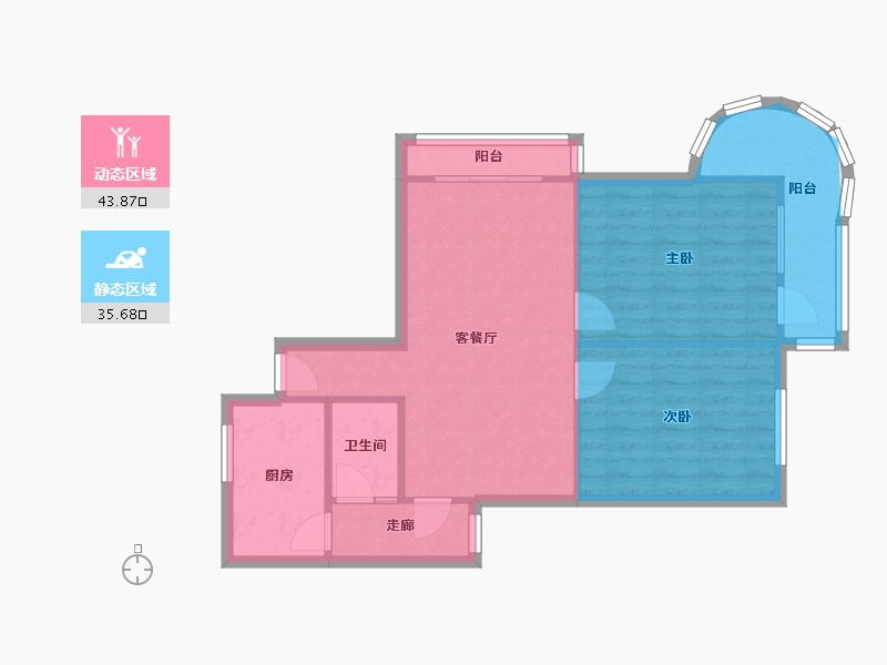 广东省-广州市-云东花园-70.00-户型库-动静分区