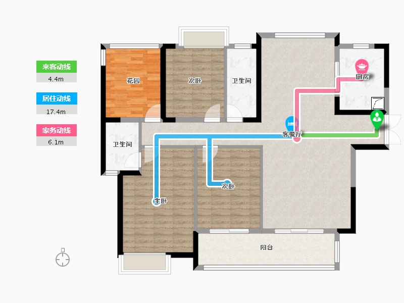 湖南省-长沙市-建工·象山国际-128.01-户型库-动静线