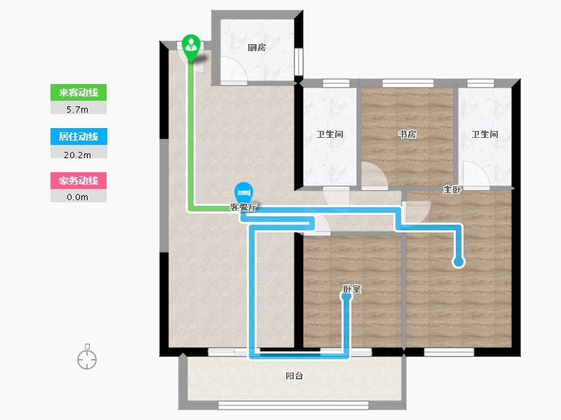 湖北省-荆州市-交投明珠府-96.00-户型库-动静线