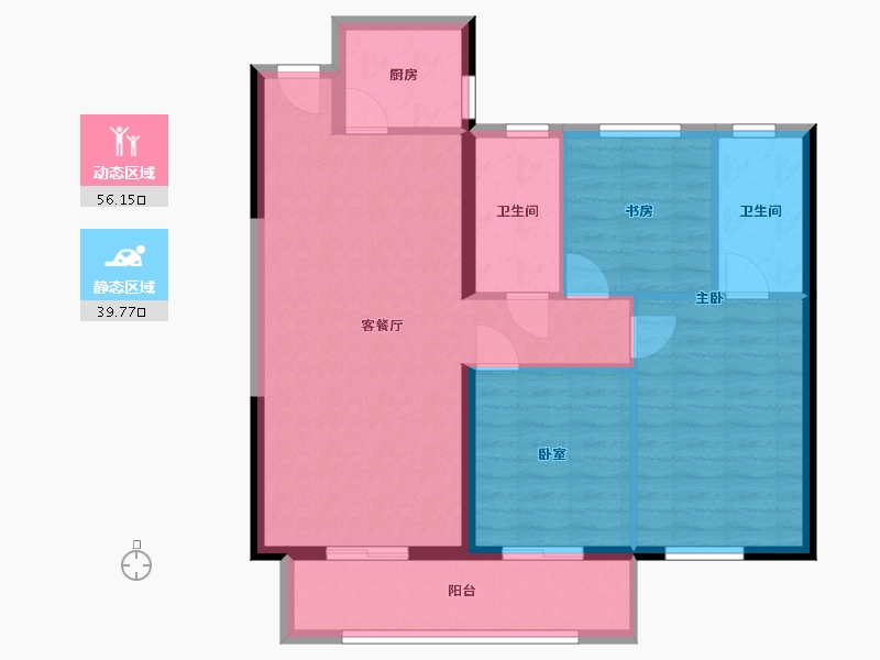 湖北省-荆州市-交投明珠府-96.00-户型库-动静分区