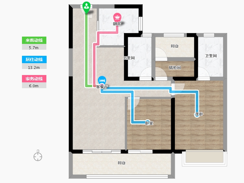 湖南省-长沙市-澳海文澜府-86.58-户型库-动静线