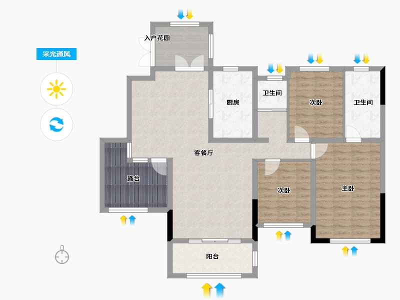 湖南省-长沙市-长房·宁都公馆-115.69-户型库-采光通风