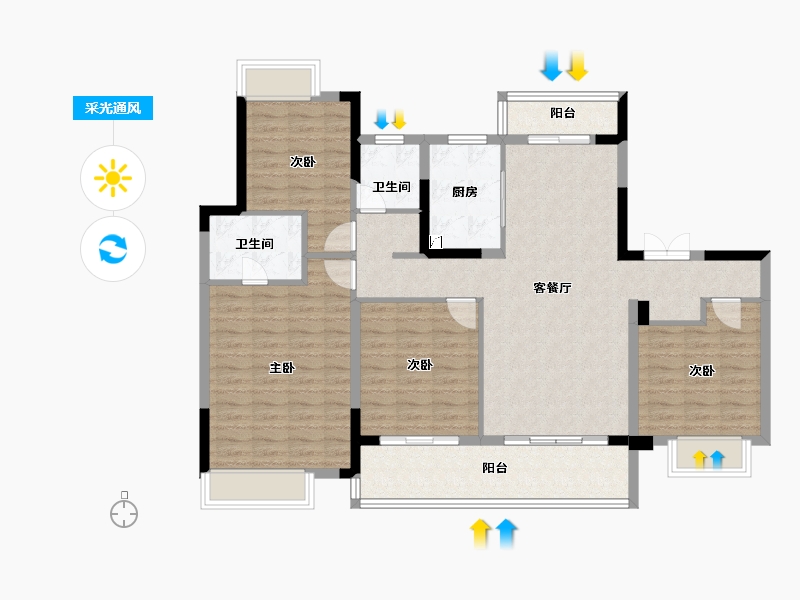 浙江省-杭州市-中粮·建发·祥云悦府-116.00-户型库-采光通风