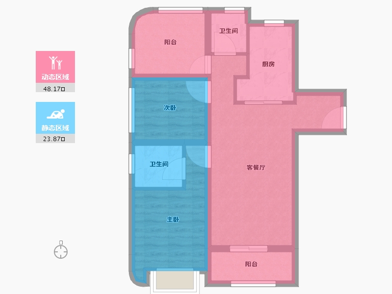 广东省-珠海市-高新宝龙城-63.15-户型库-动静分区