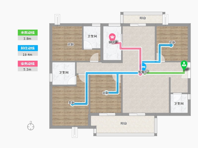 福建省-泉州市-惠安金龙华庭-110.64-户型库-动静线