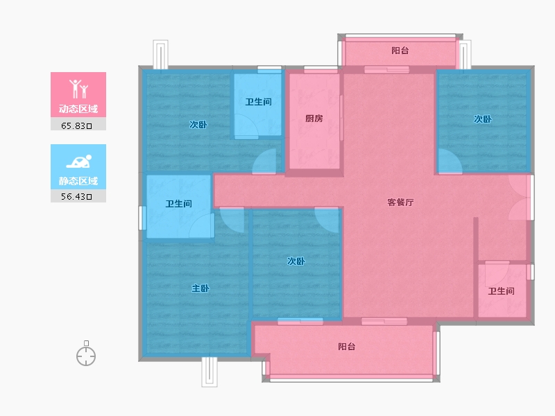 福建省-泉州市-惠安金龙华庭-110.64-户型库-动静分区