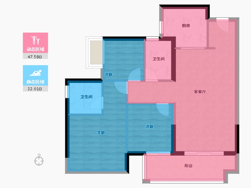 广东省-广州市-颐安·俪都府-71.20-户型库-动静分区