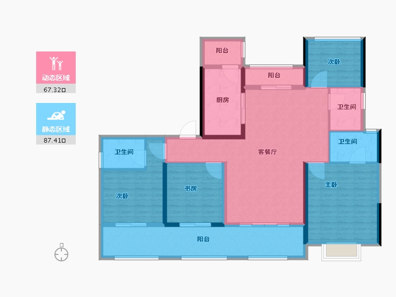 江苏省-常州市-常发珑玥-139.95-户型库-动静分区