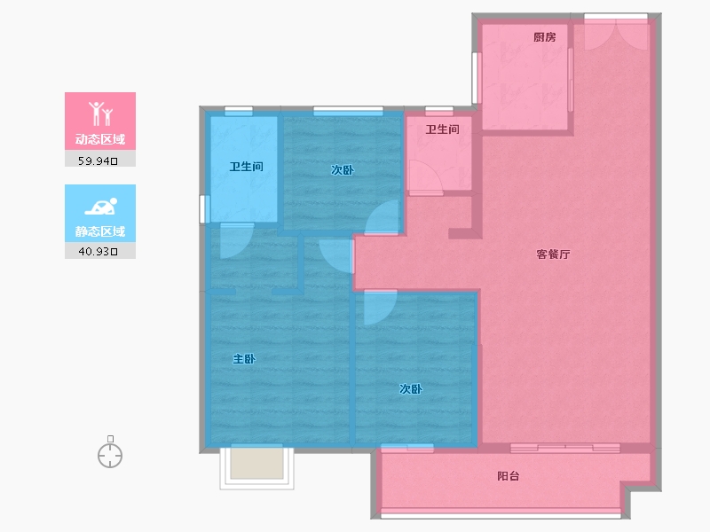 福建省-泉州市-惠安金龙华庭-91.41-户型库-动静分区