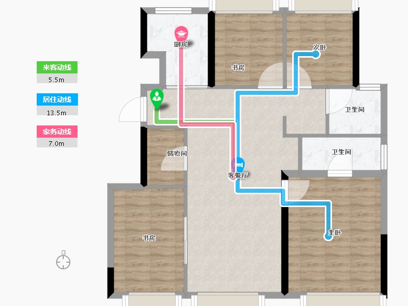 辽宁省-大连市-富力东堤湾畔-92.81-户型库-动静线