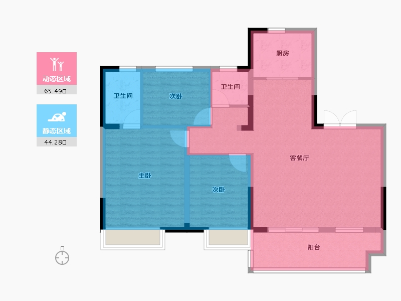 江苏省-常州市-中梁中南拾光印-99.20-户型库-动静分区