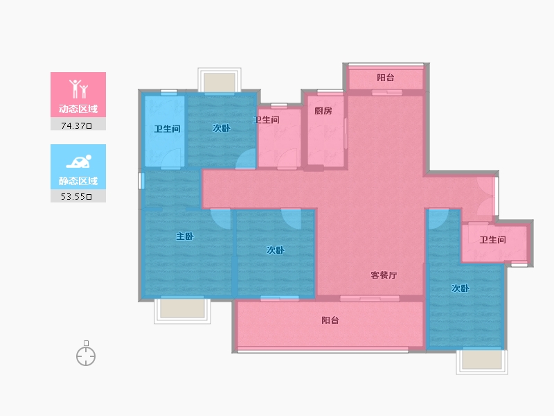 福建省-泉州市-惠安金龙华庭-115.42-户型库-动静分区