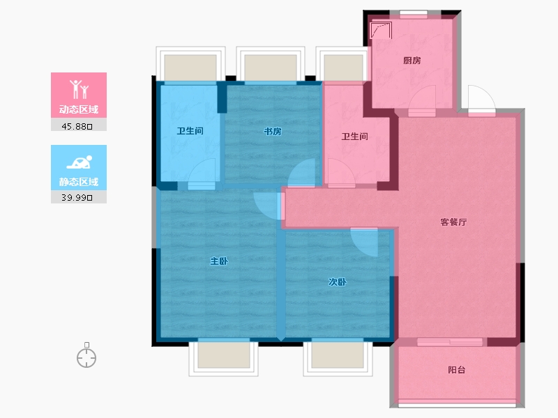 上海-上海市-铂翠廷-76.00-户型库-动静分区