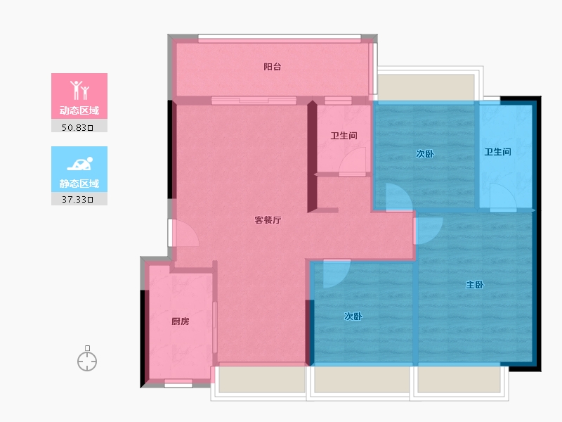 广东省-广州市-颐安·俪都府-79.20-户型库-动静分区