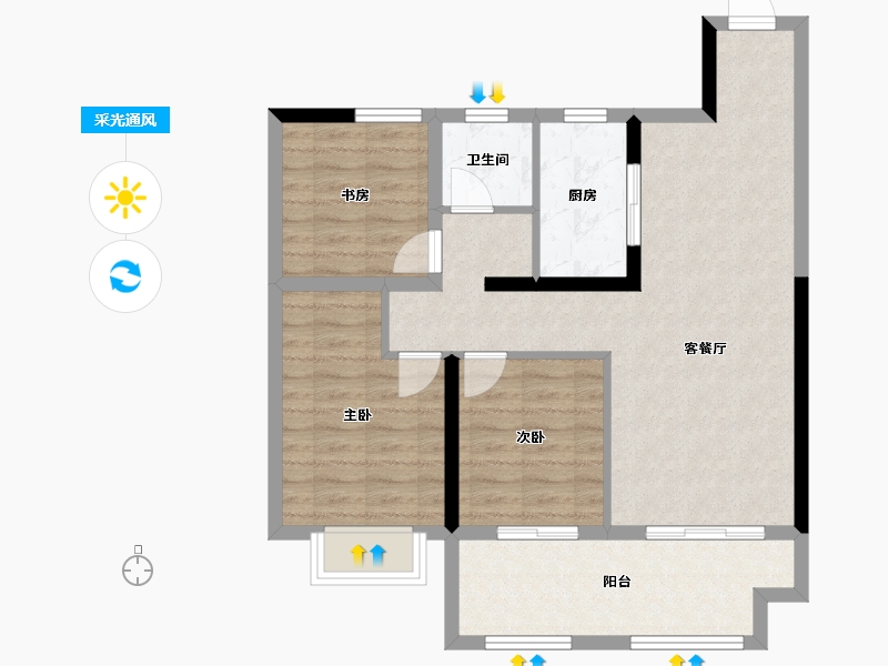 江苏省-常州市-常发珑玥-79.26-户型库-采光通风