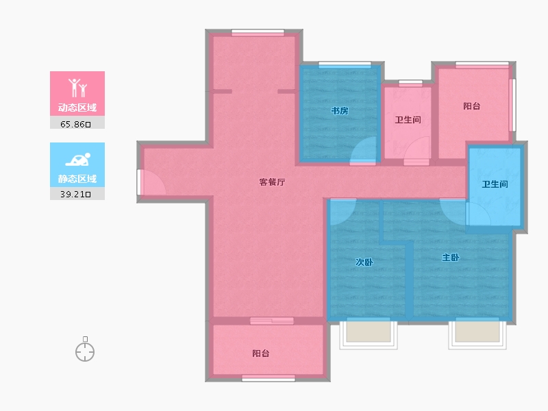 广东省-珠海市-高新宝龙城-92.57-户型库-动静分区