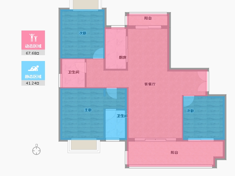 福建省-泉州市-惠安金龙华庭-99.25-户型库-动静分区