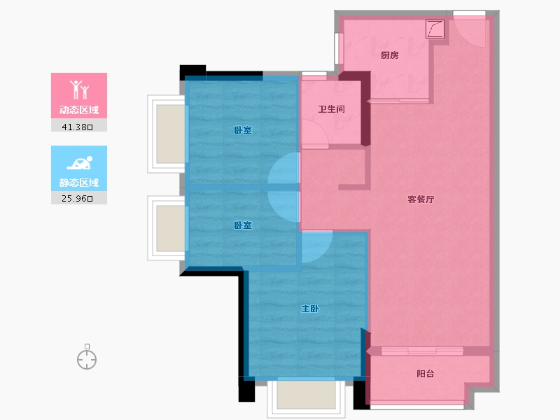 广东省-珠海市-南光泊岸花园-59.99-户型库-动静分区