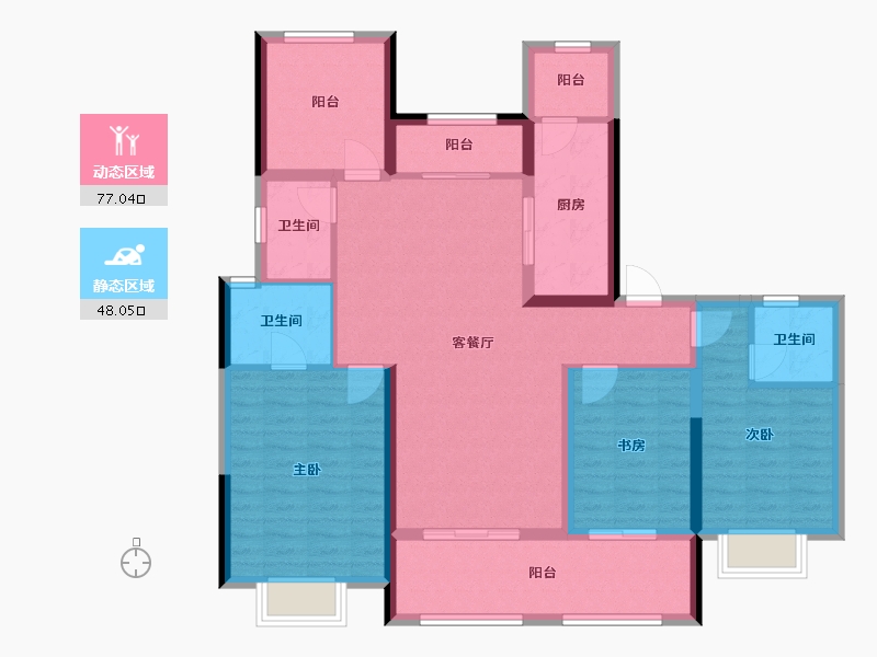 江苏省-常州市-常发珑玥-111.73-户型库-动静分区