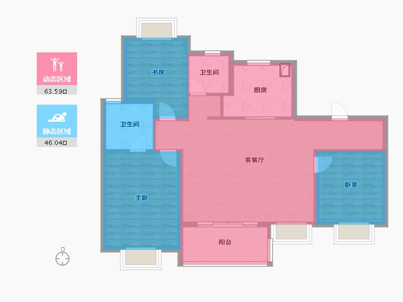 上海-上海市-浦开仁恒·金桥世纪-99.00-户型库-动静分区