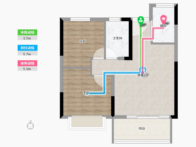 福建省-泉州市-美的云玺台-61.09-户型库-动静线