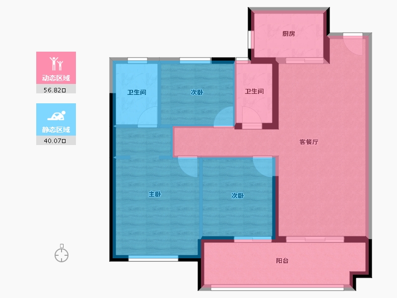 福建省-泉州市-泉州世茂城-87.17-户型库-动静分区