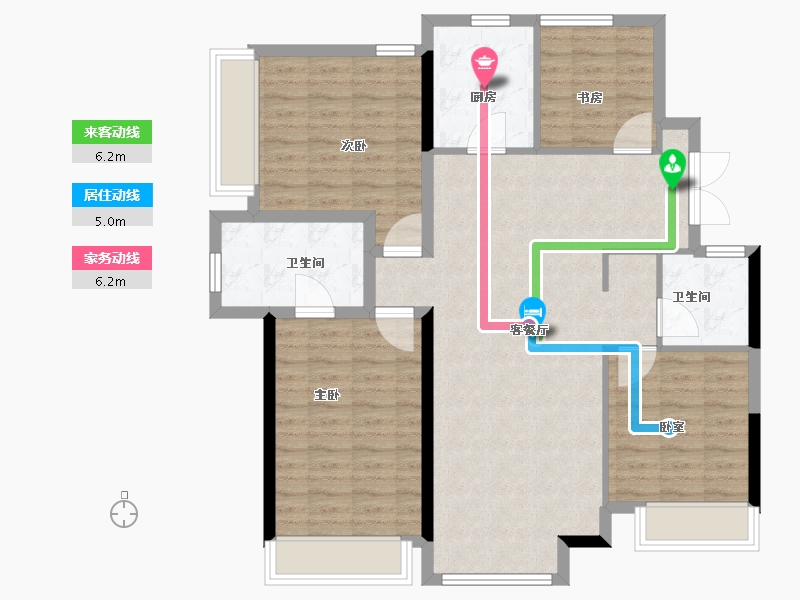 辽宁省-大连市-富力东堤湾畔-104.00-户型库-动静线