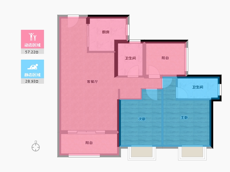 广东省-广州市-保利上宸-76.76-户型库-动静分区